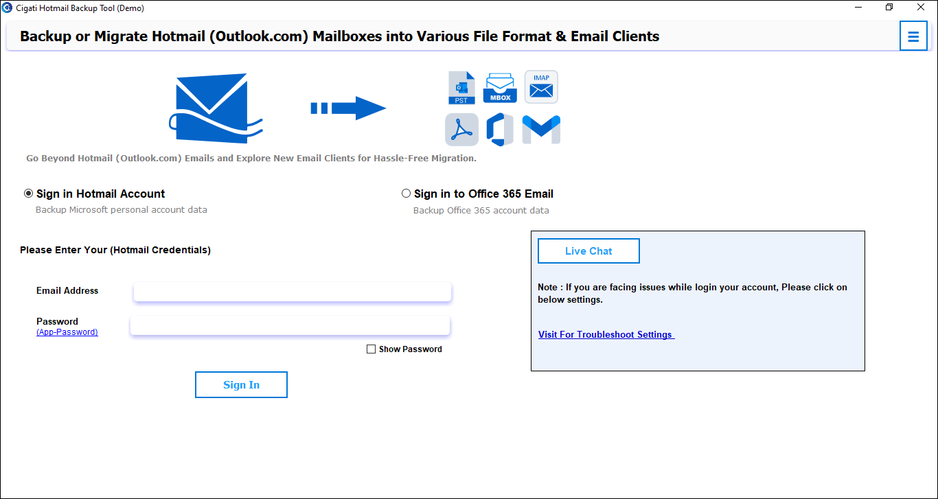 hotmail backup tool free